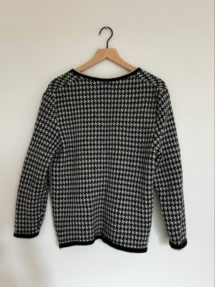 Patterned Black & White Cardigan