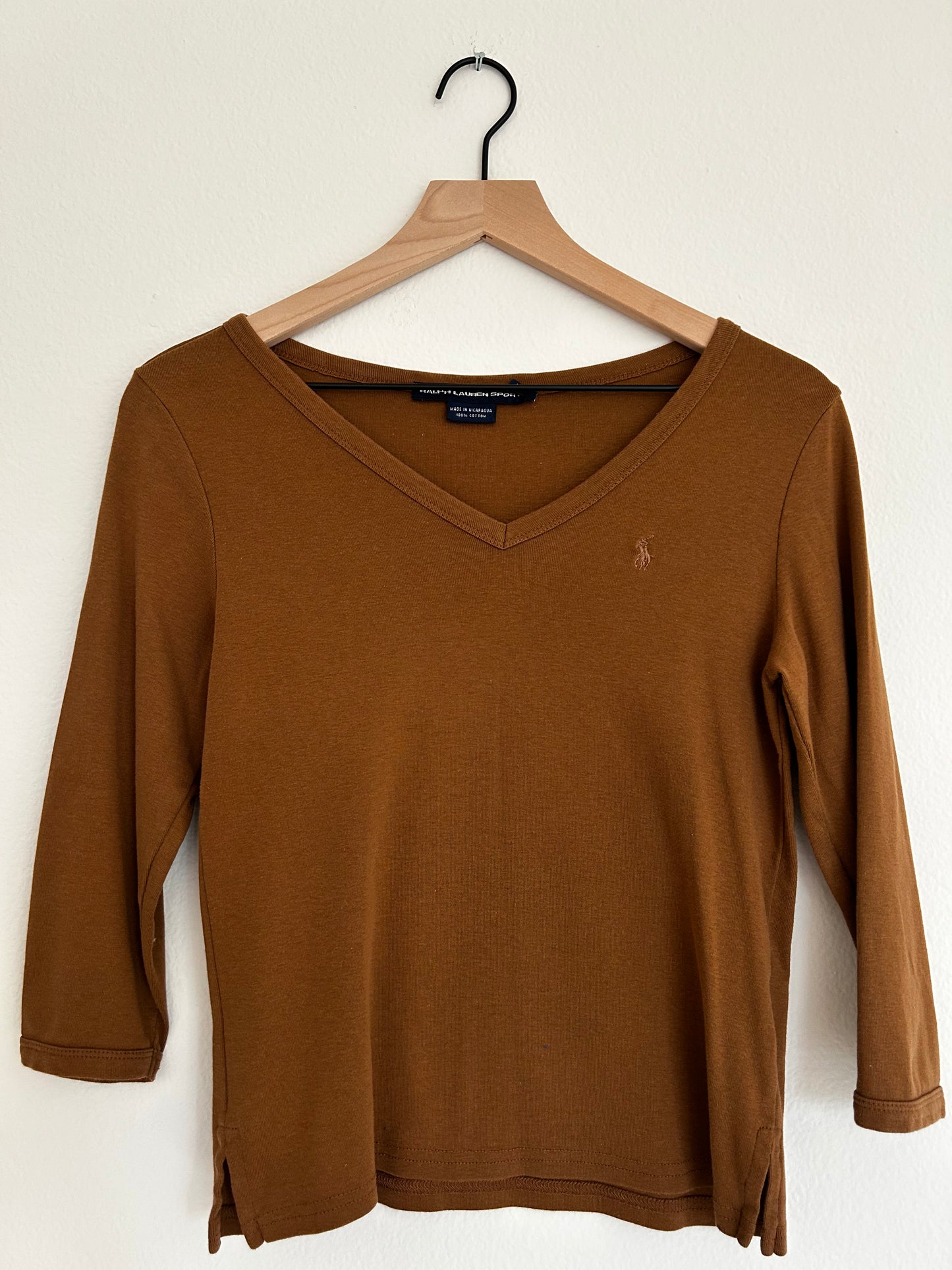 Ralph Lauren Sport | Brown Quarter-Sleeve V-Neck