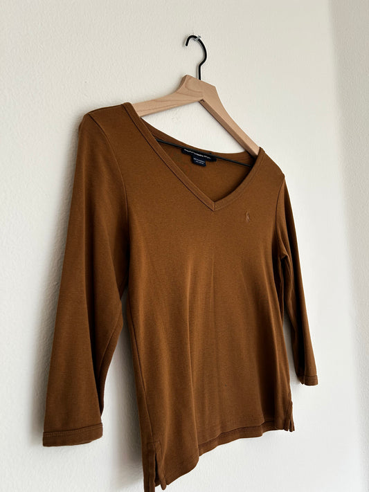 Ralph Lauren Sport | Brown Quarter-Sleeve V-Neck