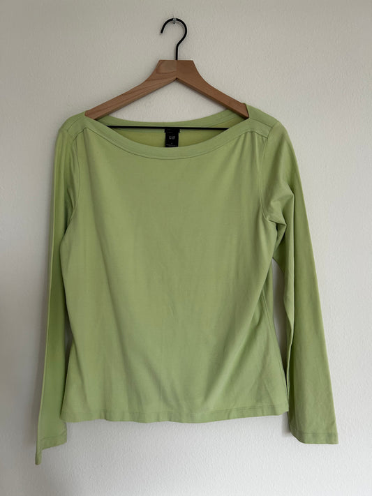 Vintage GAP Lime Green Boat Neck Long Sleeve
