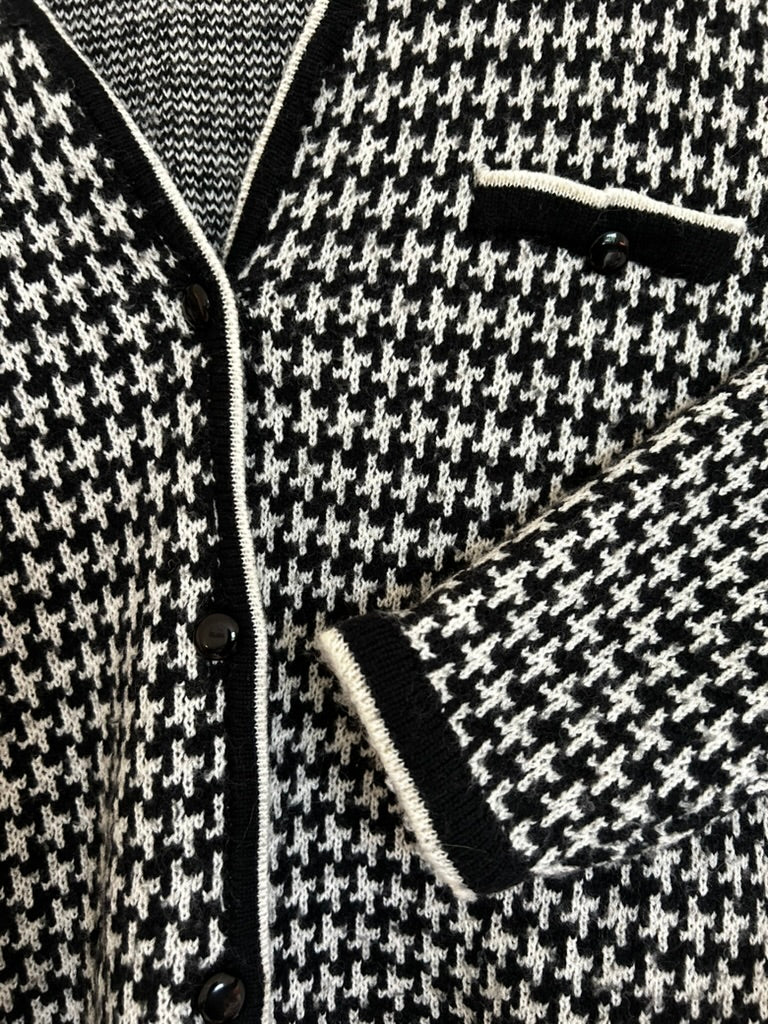 Patterned Black & White Cardigan