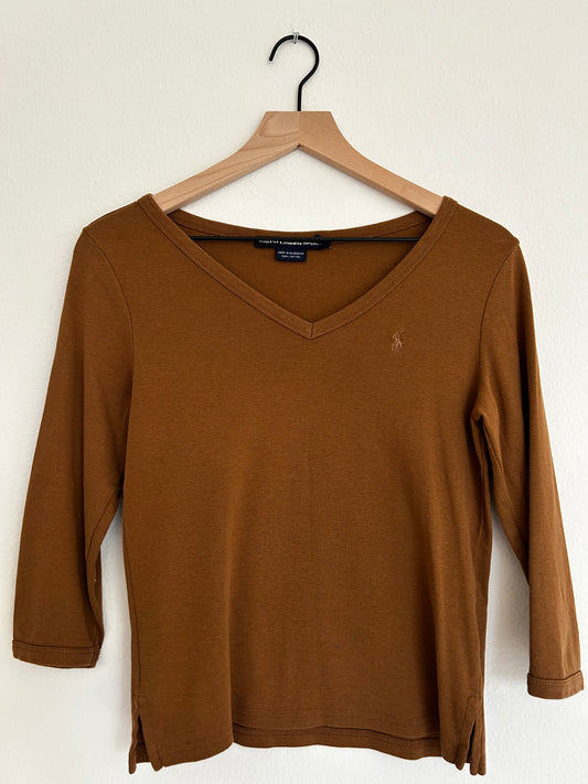 Ralph Lauren Sport | Brown Quarter-Sleeve V-Neck